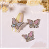 Nail Beauty Crystal Butterfly Transparent Golden Edge Metal Rhinestone Stereo Nails Shell Butterfly Diamond Decorations