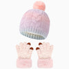 Winter Children's Fur Ball Hat Gloves Two-piece Set