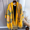 Autumn And Winter Cashmere-like Embroidered Scarf Female Tassel Floral Thickening