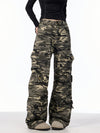 Retro Design Camouflage Cargohose Damen