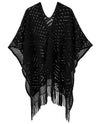 Warp Knitted Solid Color Tassel Thin Hollow Shawl