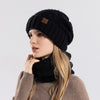 Women's Hat Scarf Set Outdoor Cold-proof Warm Knitted Hat Earmuffs