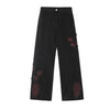 Sweet Cute Butterfly Wash Denim Trousers