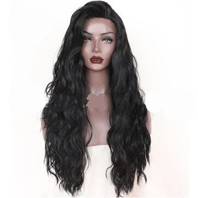 Front lace synthetic long curly hair