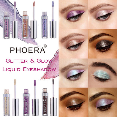 Рідкі тіні для повік PHOERA Magnificent Metals Glitter and Glow 12 кольорів