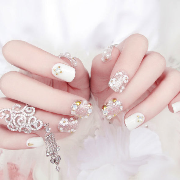 Finished Nail Art Magazine Style Beautiful Bride Fake Nails