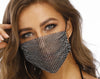 Novelty Fishnet-shaped Star Rhinestone Face Mask