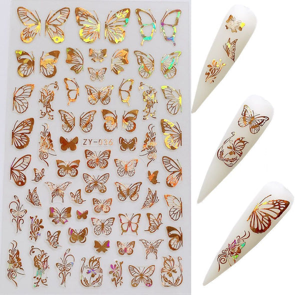 Butterfly Nail Sticker Simulation Bronzing Laser