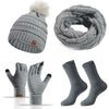 Winter Female Cap Scarf Gloves And Socks Four-piece Set