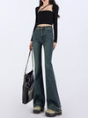 Retro Light Color Slightly Flared Jeans