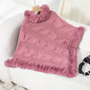 Collar Thick Cable-knit Pullover Sweater Cloak