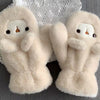 Plush Bear Hat Gloves For Women Autumn And Winter