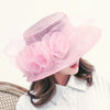 Women's Sun Hat Mesh Bowler Hat Organza Summer Sun Hat