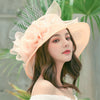 Women's Sun Hat Mesh Bowler Hat Organza Summer Sun Hat