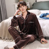 Double-sided island velvet couple pajamas