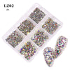 Nail Art Flaches Strass-Set Strasssteine ​​in verschiedenen Farben