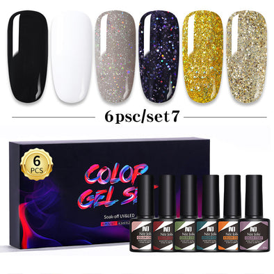 Gel-Nagellack-Set, 8 ml, 6 Flaschen, Maniküre, japanische Nagelfarbe