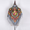 Ethnic Style Tassel Flowers Printed Scarf Embroidered Shawl