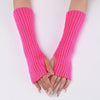 30-length Striped Gloves New Autumn And Winter Wool Sleeve Knitted Warm Fingerless Oversleeve