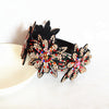 Rhinestone Flower Plate Hair Tie