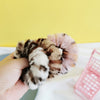 Autumn and winter warm mink hair leopard hair tie