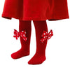 Children's Christmas Bowknot Red Baby's Tights