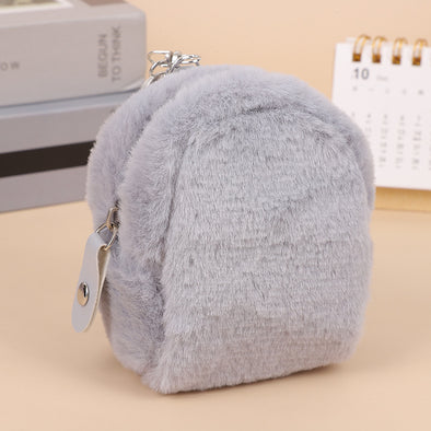 Plush Mini Wallet Small Earphone Storage Key Case