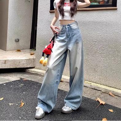 Women's American-style Retro Wide Leg Jeans Loose