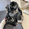 Butterfly Artificial Cashmere Scarf Dual-use Double-sided Air-conditioned Room Shawl