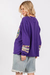 SAGE FIG Peace Applique Patch Long Sleeve Top