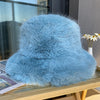 Imitationspelz Damen Herbst und Winter Wild Long Fur Bucket Hat