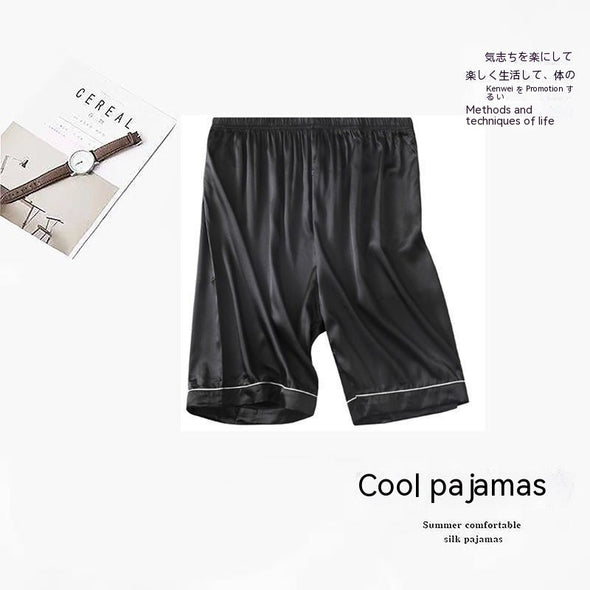 Men's Ice Silk Thin Large Size Pajamas Shorts