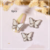 Nail Beauty Crystal Butterfly Transparent Golden Edge Metal Rhinestone Stereo Nails Shell Butterfly Diamond Decorations