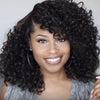 Glueless Curly Full Machine Made Scalp Top Wig With Bangs 180 Density Remy