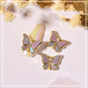 Nail Beauty Crystal Butterfly Transparent Golden Edge Metal Rhinestone Stereo Nails Shell Butterfly Diamond Decorations