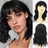 Fashion Ladies Chemical Fiber Air Liu Hai Ripple Wig Head Cover