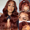 Front Lace Wig Red Long Curly Hair Big Wave