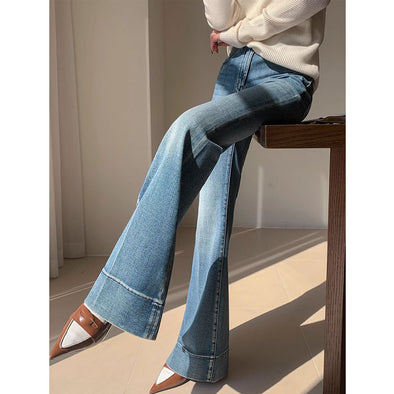 French Style Temperament Retro Washed Jeans For Women