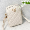 Embroidered Butterfly Rhombus Crossbody Bag