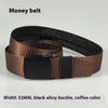 32MM Black Alloy Buckle Nylon Belt Women's Outdoor Security Multifunctional Anti-theft