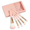 5 PCs Makeup Brushes With Mirror Travel Set