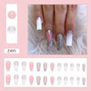 Mid-length Fake Nails Worn Nail Crystal Stone Sticker Glitter French Hot Girl Sweet