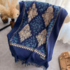 Autumn And Winter Cashmere-like Embroidered Scarf Female Tassel Floral Thickening