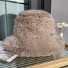 Imitationspelz Damen Herbst und Winter Wild Long Fur Bucket Hat