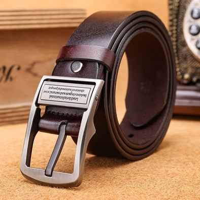 Retro Alloy Pin Buckle Belt Fashion Genuine Leather