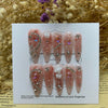 Handmade Phototherapy Wear Nail Almond Full Diamond Camellia