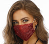 Novelty Fishnet-shaped Star Rhinestone Face Mask