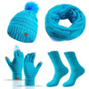 Winter Female Cap Scarf Gloves And Socks Four-piece Set