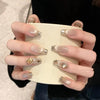 Temperamentvolle Cat Eye Champagner French Nails