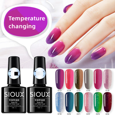 Beliebte Herbst- und Winterfarben sind langlebiger und wasserfester Nagellack mit Temperaturwechsel.